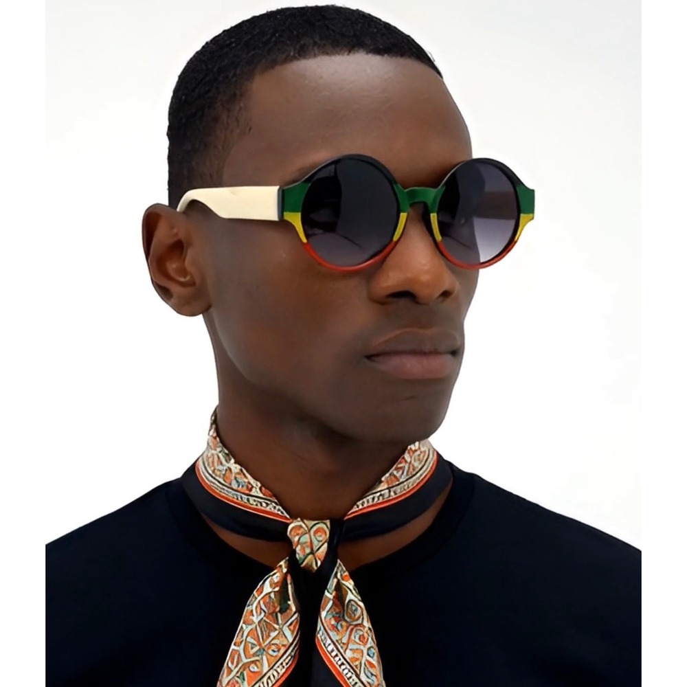 Men‎ Sunglasses Round Circle Frame Red Yellow Green Novelty Funky Shades Retro